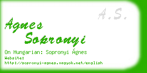 agnes sopronyi business card
